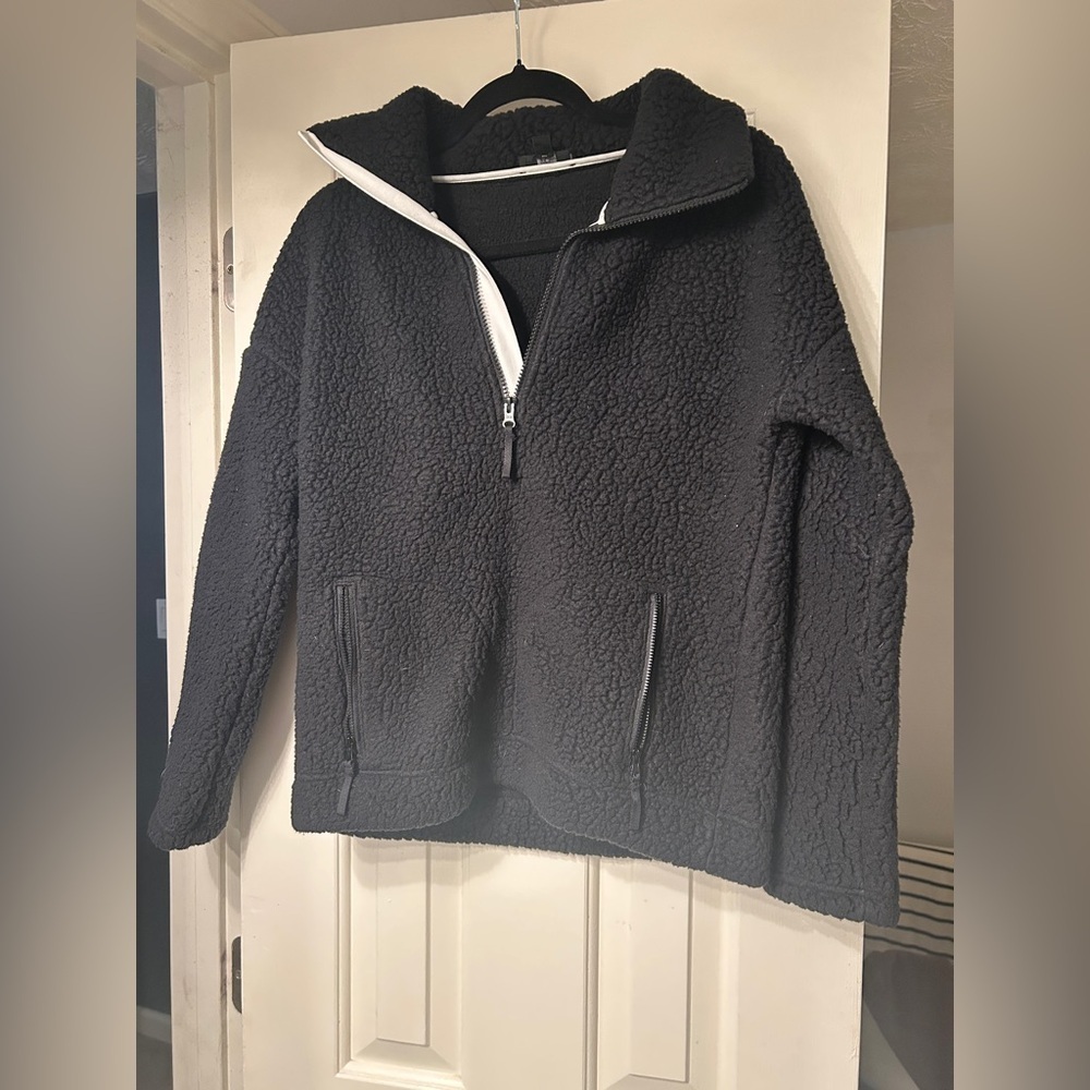 J.Crew Polartec® Fleece Black Half-Zip Pullover Jacket - Picture 3 of 8